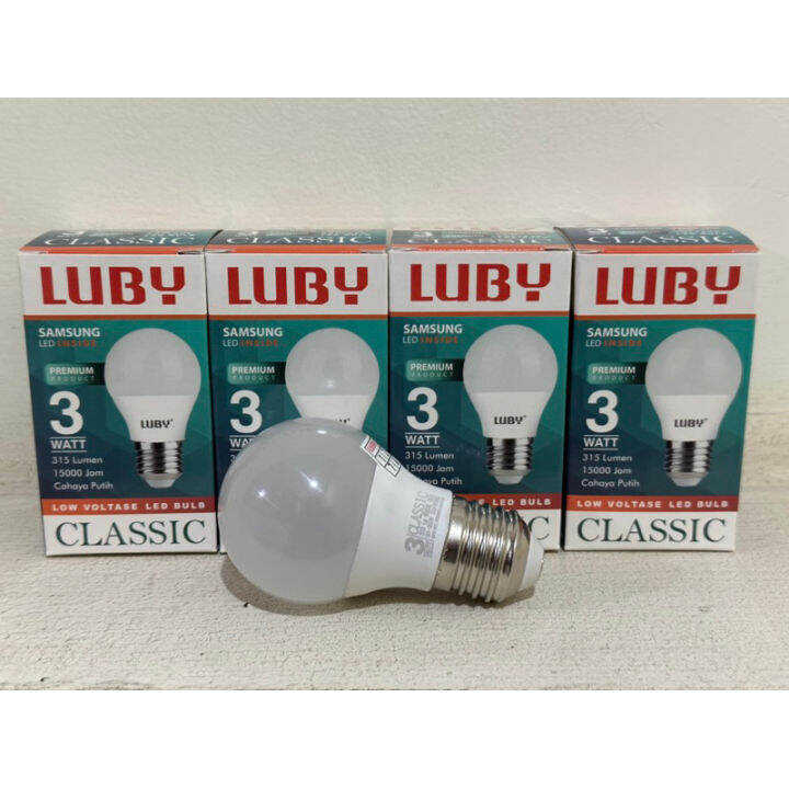 Lampu LED 3 Watt Luby Classic 3W Cahaya Putih Lampu Bohlam 3 Watt