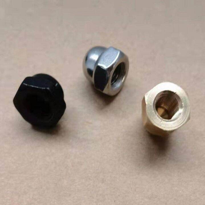 Hex Acorn Cap Nut M3 M12 Baja Karbon Stainless Steel Black Zinc Plated