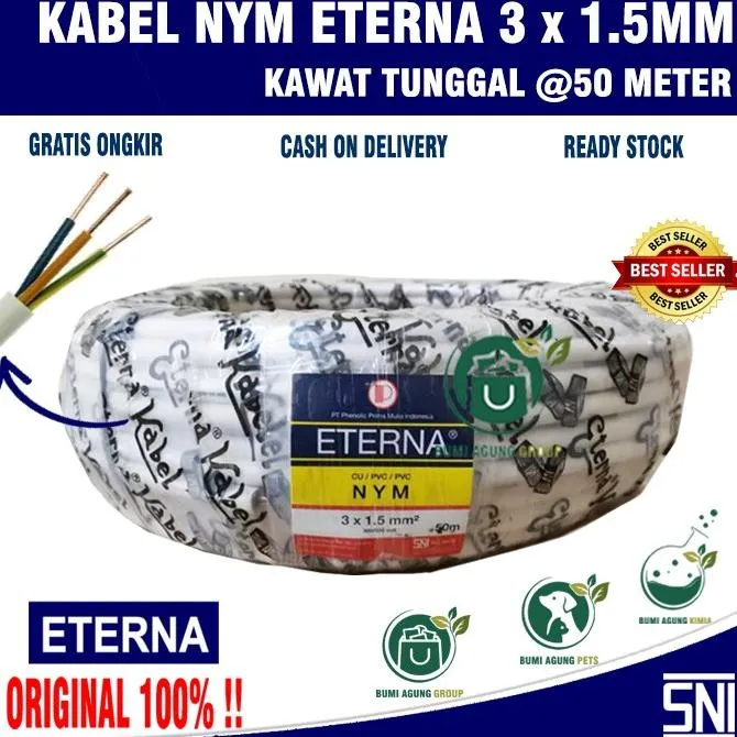 Kabel Listrik Eterna Nym X Meter X M M Tunggal Kawat