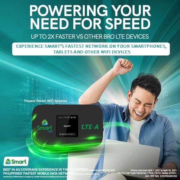 Smart Bro Prepaid LTE Advanced Pocket WiFi CAT 6 With FREE 100MB And