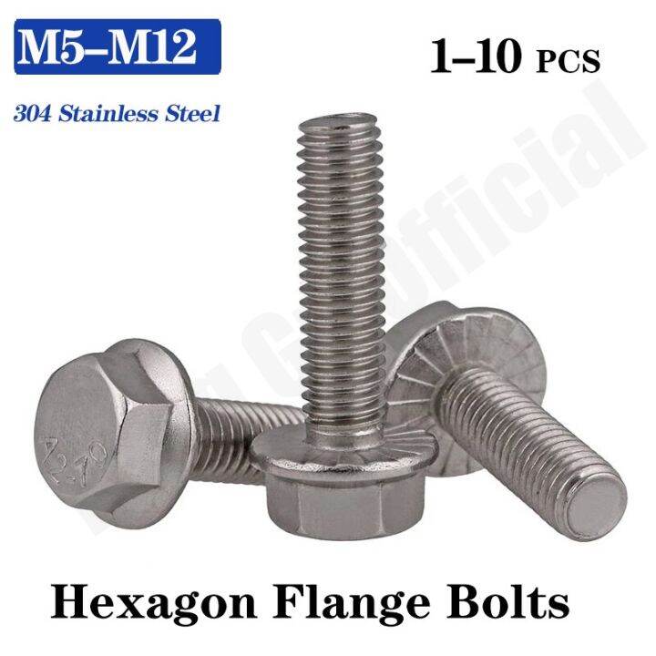 Gb M M M M M Hexagon Flange Bolts Stainless Steel With