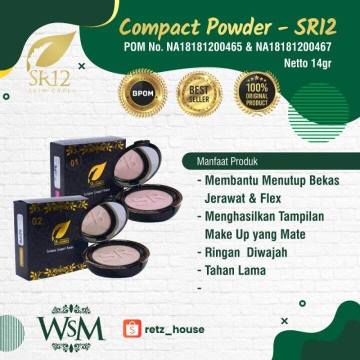 SR12 Compact Powder Bedak Glowing Tahan Lama Anti Air Lazada Indonesia