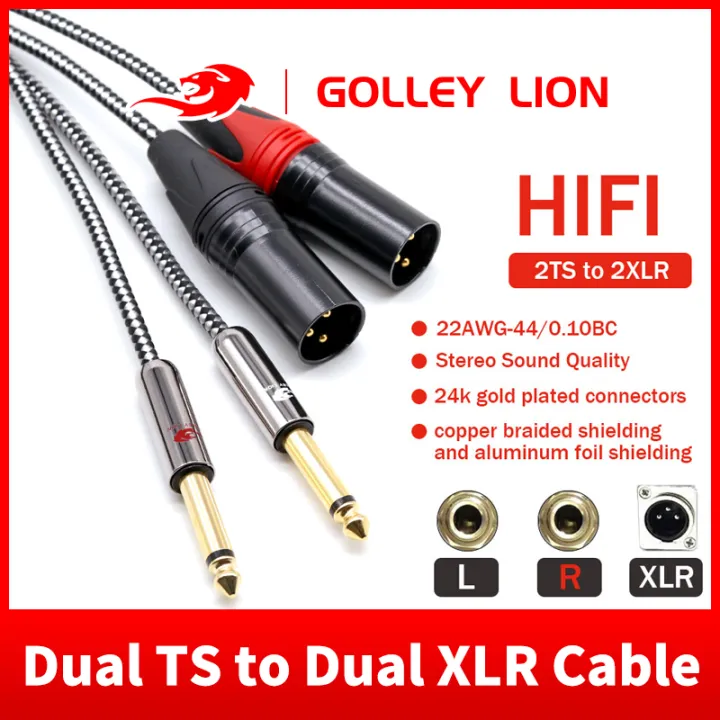 Golley Lion Dual Inch Ts Mono Mm Jack To X Xlr Male Audio