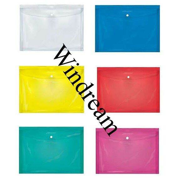 Adventurer Expanding Plastic Envelope Long Assorted Color Push Lock