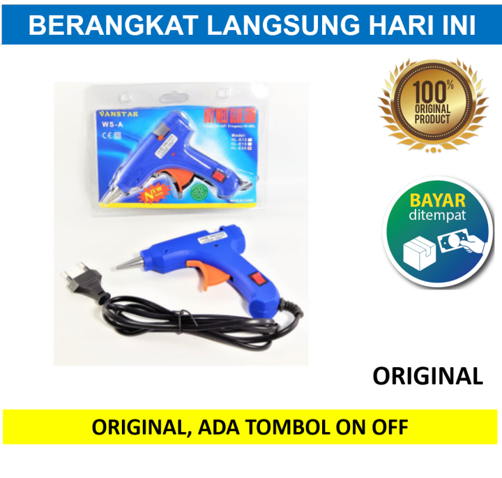 Alat Lem Tembak ON OFF Glue Gun Tombol Bakar 20 Watt W 20W 20Watt