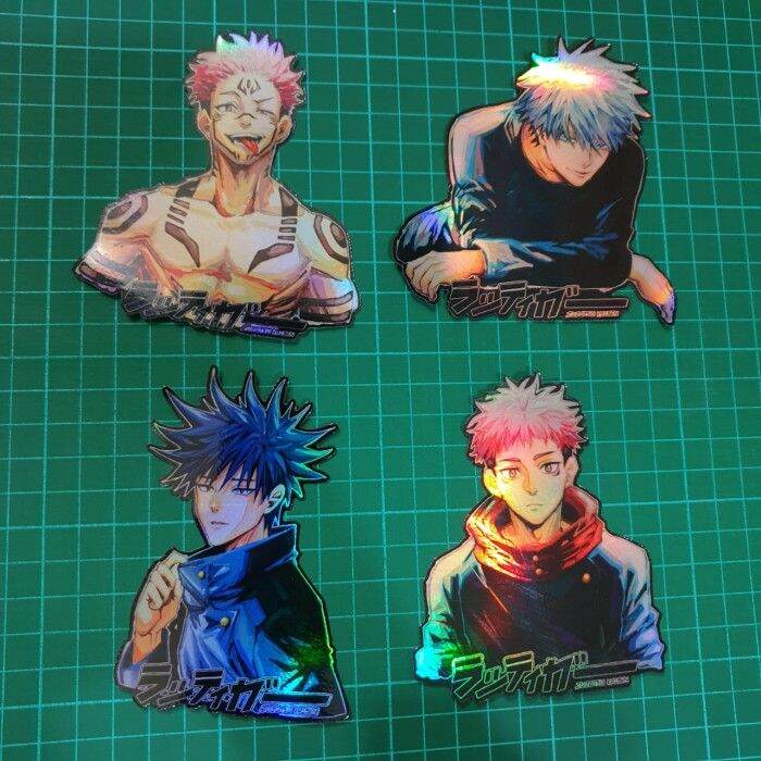 Sticker Hologram Anime Besar Jujutsu Kaisen Pcs Lazada Indonesia