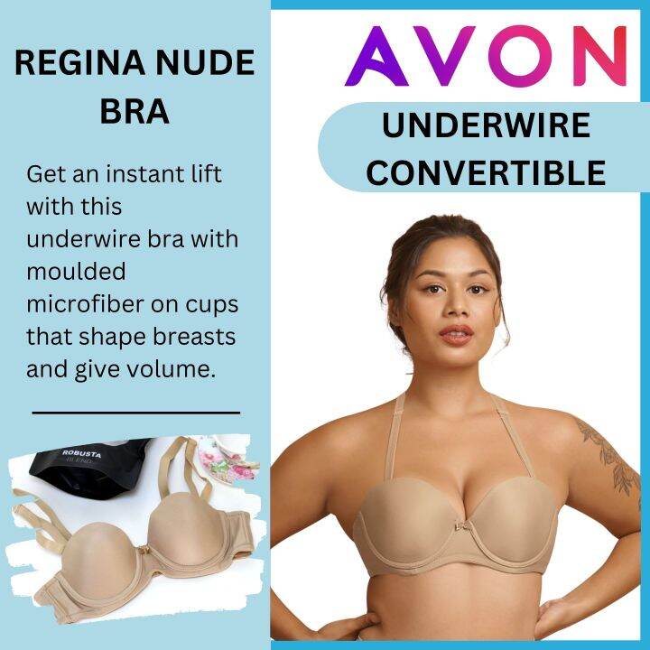 Avon Regina Underwire Convertible Bra Moulded T Shirt Nude Intimate