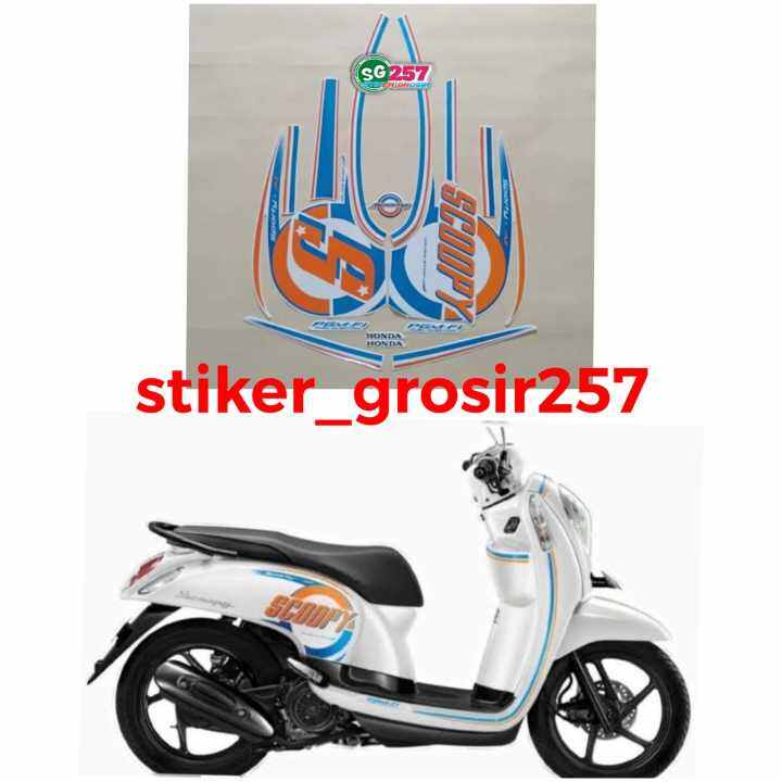 STIKER STICKER STRIPING LIS LES MOTOR SCOOPY SPORTY 2015 2016 PUTIH