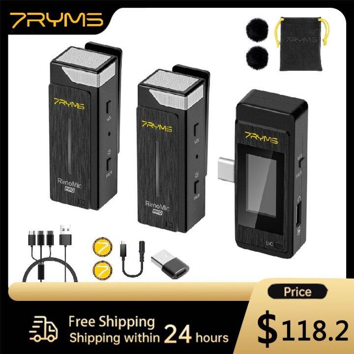 Original 7RYMS Rimomic PRO Wireless Lavalier Microphone 2 4G For DSLR