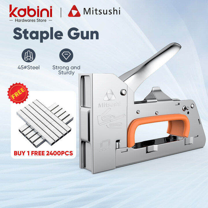 Free Nail Mitsushi Staple Gun Tacker Heavy Duty Gun Tacker Staple Gun