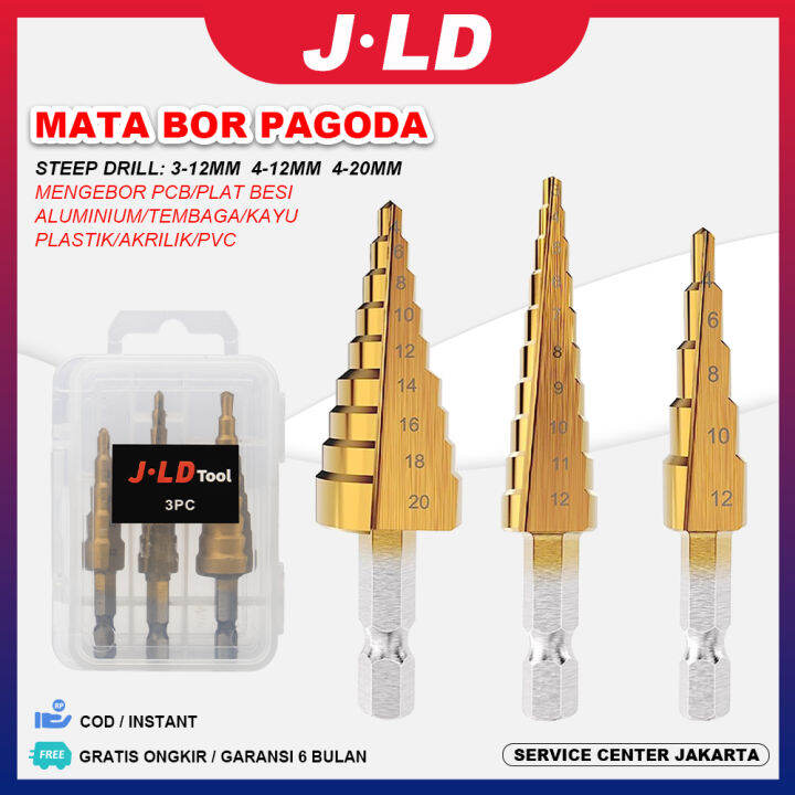 Jld Mata Bor Pagoda Untuk Baja Pcs Pcs Spiral Hss Steel Titanium