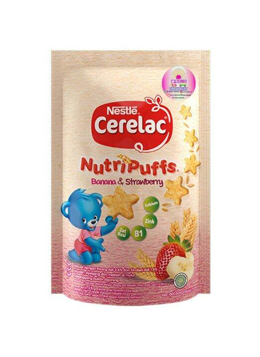 Nestle Cerelac Nutripuffs Rasa Banana Strawberry 25G Lazada Indonesia