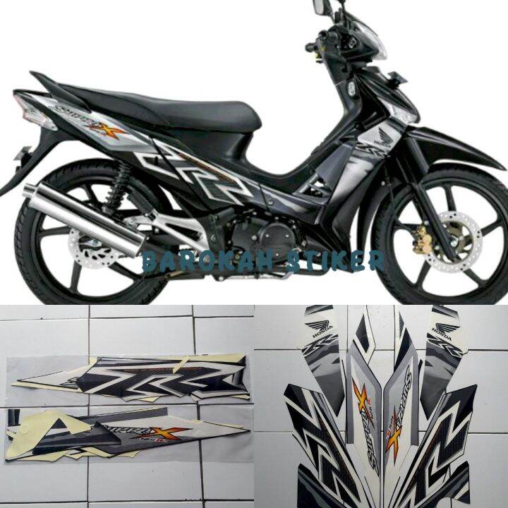 Striping Stiker Polet List Motor Honda Supra X 125 R 2011 2012 Hitam