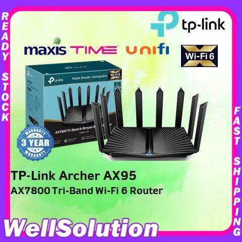 TP LINK Archer AX95 AX7800 Tri Band 8 Stream Wi Fi 6 Router Lazada