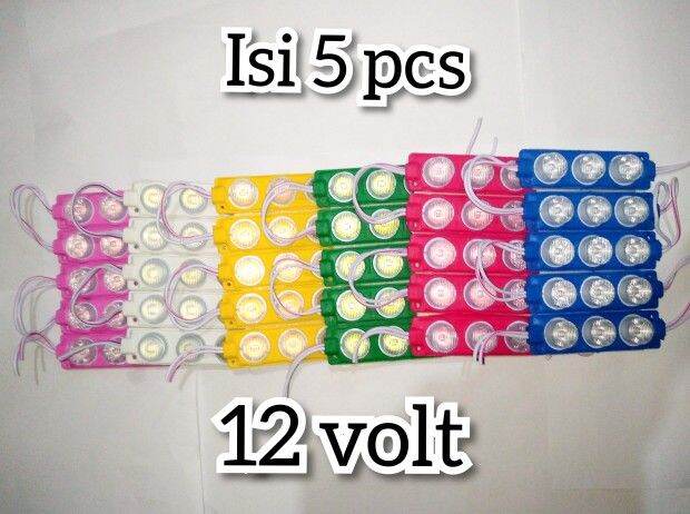 ISI 5 Pcs Lampu Led Kolong Motor Mobil Modul 3 Mata Besar 3 Watt 12 V