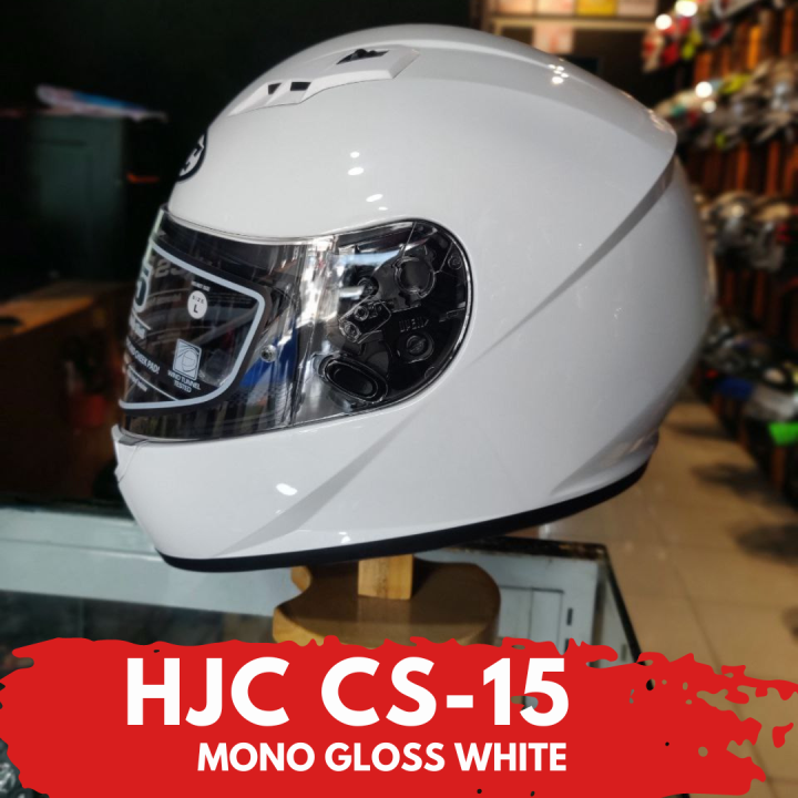 Hjc Helmet Mono Solid White Fullface Single Visor Helmet Ripple Car