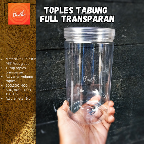 Toples Tabung Tutup Transparan Transparant Bulat Silinder Topless