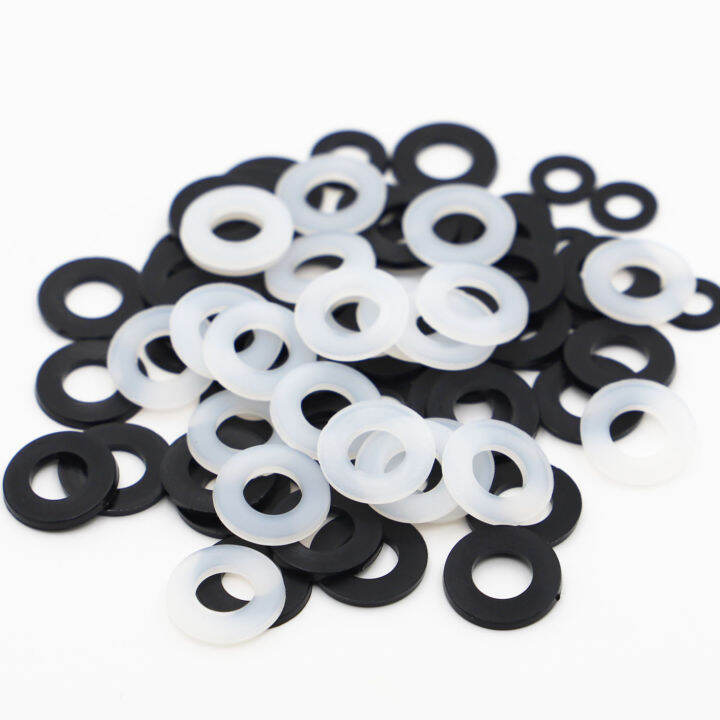 50pcs M2 M20 Black White Plastic Nylon Flat Washer Plane Spacer