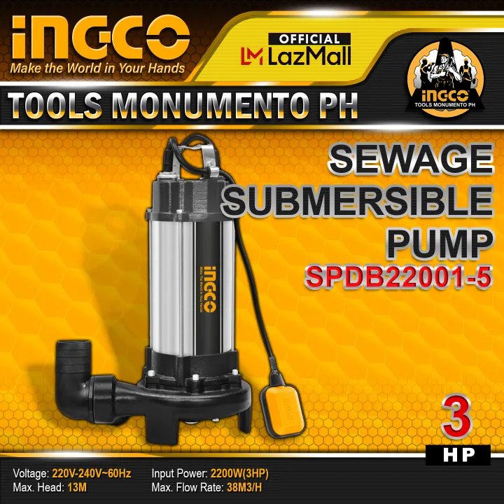 Ingco W Hp Industrial Sewage Submersible Pump W Floater Switch