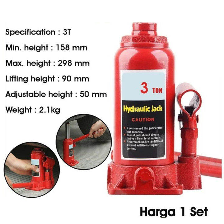 Dongkrak Mobil 3 Ton Hidrolik Jack Dongkrak Botol 3 Ton Portable