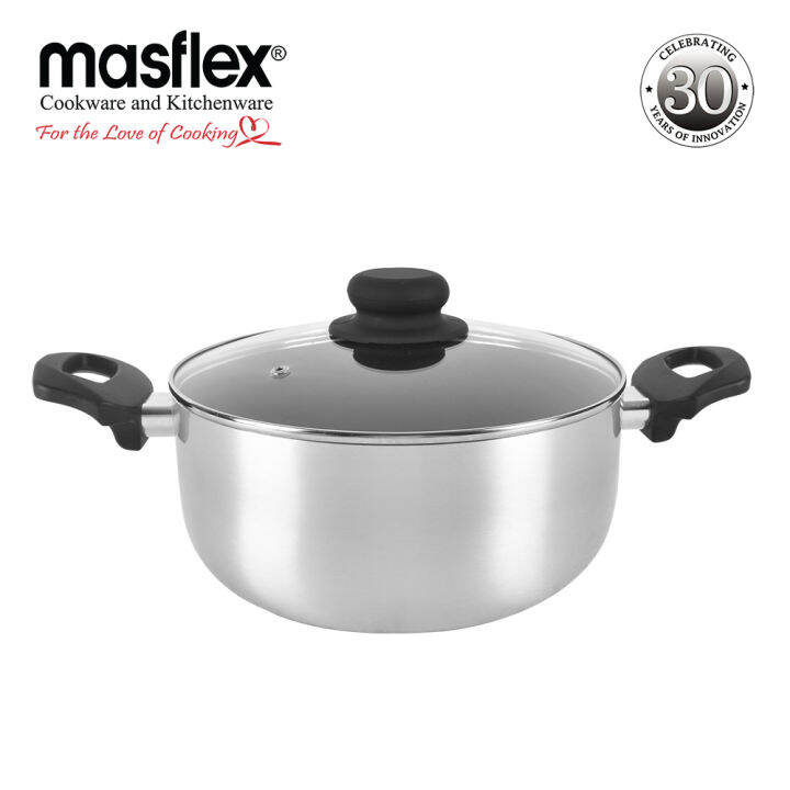 Masflex 24 Cm 3 5 Liter Satin Induction Casserole With Glass Lid L 36