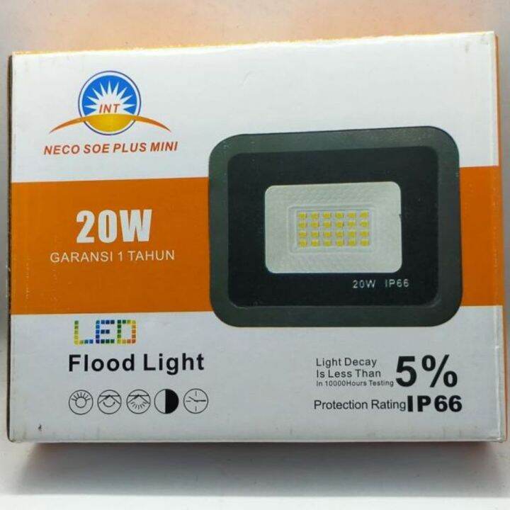 LAMPU SOROT NECO SOE PLUS MINI LED 10 20 30 50 100 200 WATT FLOOD LIGHT