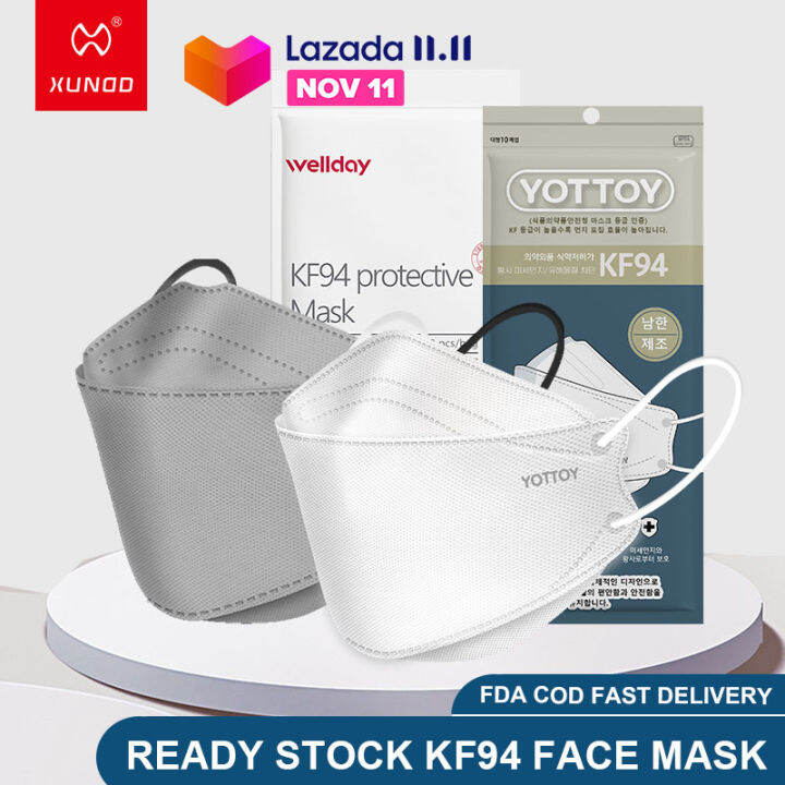 Wellday KF94 Mask 100 50 Pcs 4PLY Facemask Non Woven Protection Filter