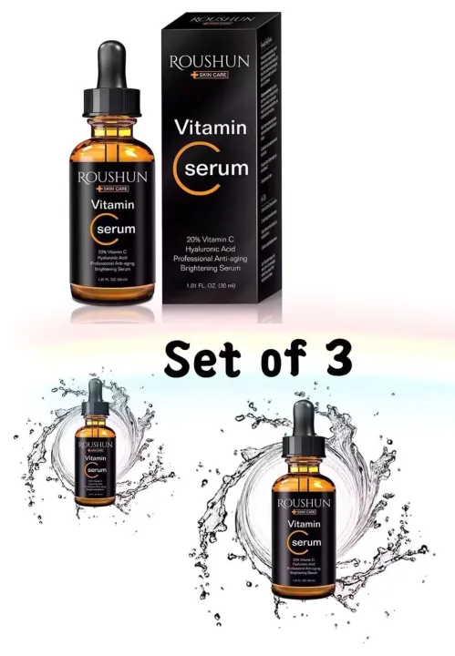 My Capsule SET OF 3 ROUSHUN Beauty Skin Care Vitamin C Serum With