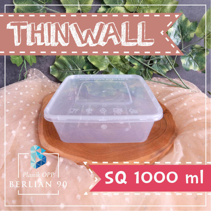 Isi Pcs Thinwall Square Ml Kotak Makanan Plastik Thin Wall