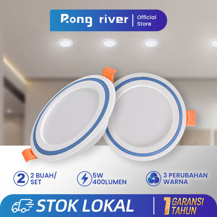 Buah Set Rong River W Warna Lampu Downlight Led Plafon Inbow