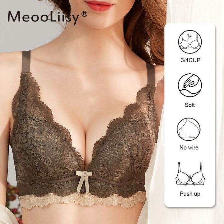 Meooliisy Sexy Floral Lace Bra Sets Women Lingerie Set Backless Bra