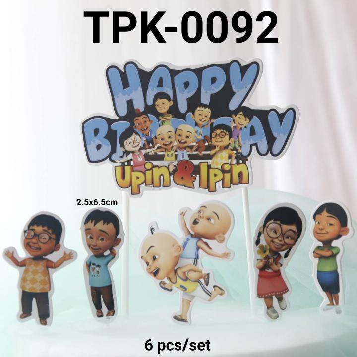 Tpk Cake Topper Hiasan Kue Kertas Upin Ipin Lazada Indonesia