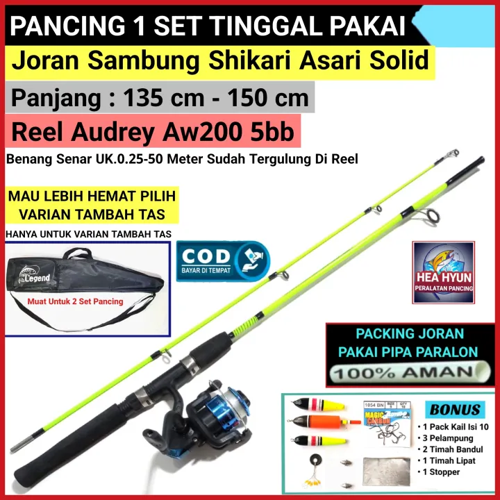 Promo Set Pancing Joran Sambung Shikari Asari Solid Meter