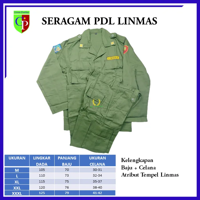 BAJU LINMAS SERAGAM LINMAS LENGKAP SETELAN LINMAS BAJU PDL LINMAS