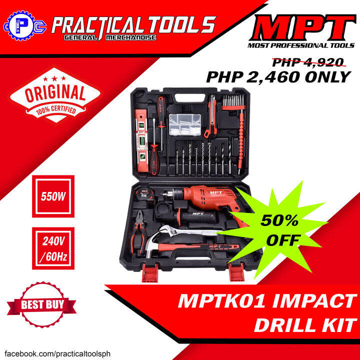 Mpt Mptk Impact Drill Kit Lazada Ph