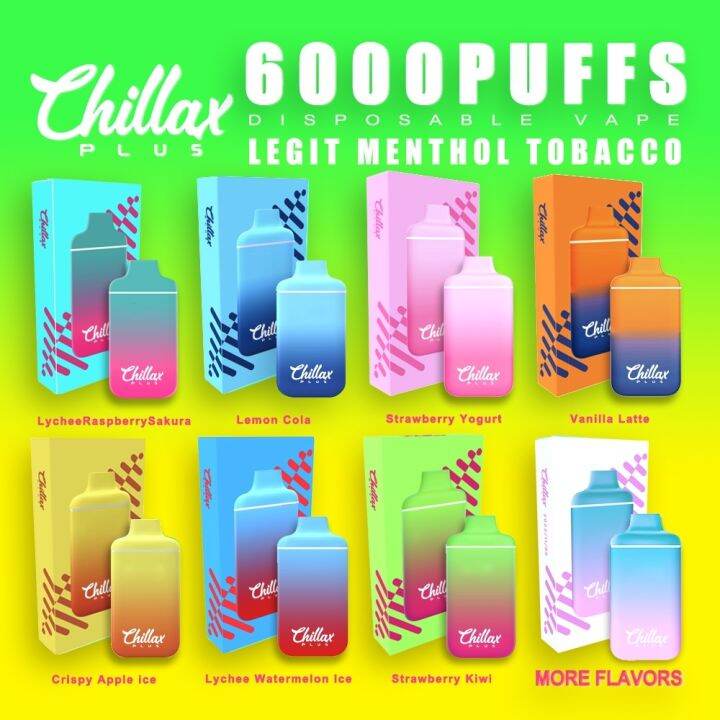 Jyel12371jwz Legit Chillax Plus 6000 Puffs Bar PLUS Disposable Device