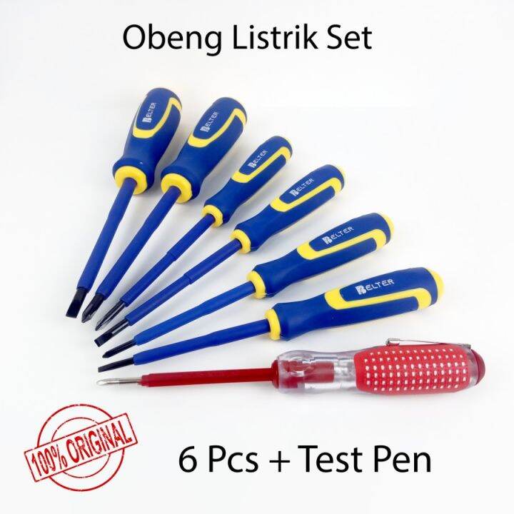 Obeng Listrik Set Obeng Plus Minus Dan Test Pen BELTER ASIA PRATAMA