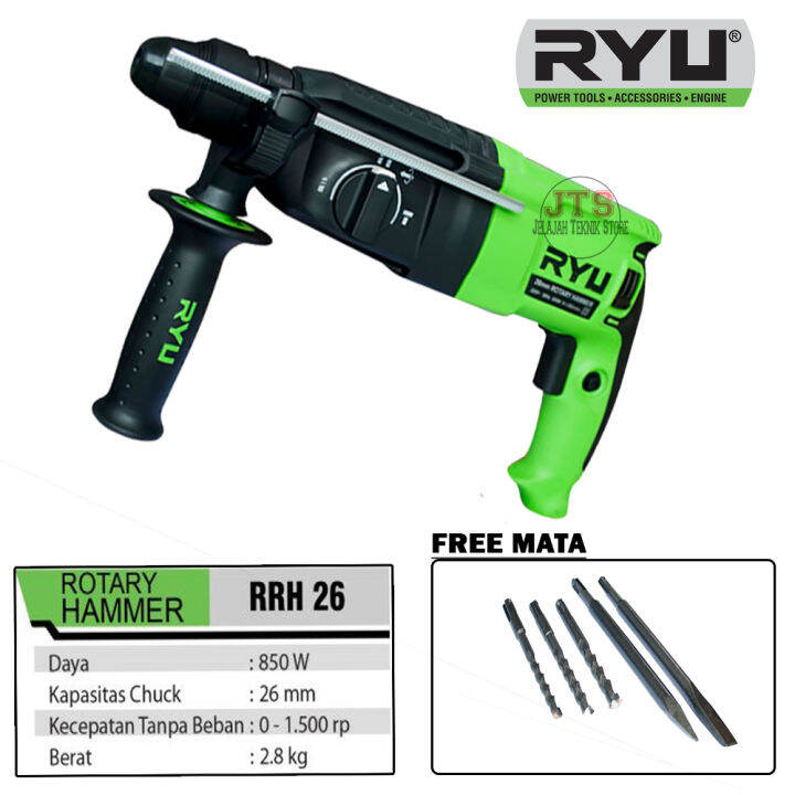 RYU Hammer Drill 26mm Mesin Bor Bobok Tembok Beton Mesin Bor Rotary