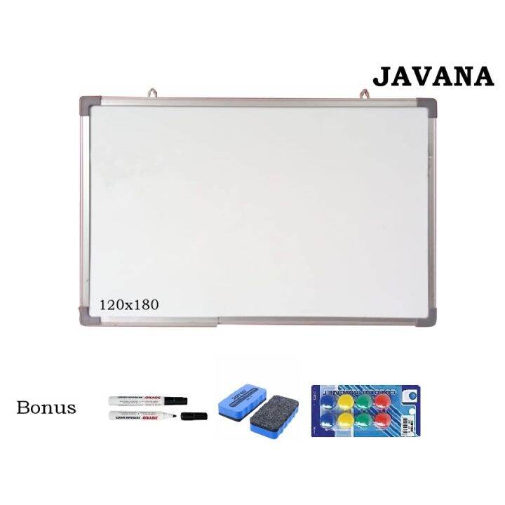 Papan Tulis Whiteboard Gantung Magnet Javana Single Face X Cm