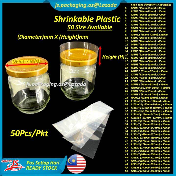 Shrinkable Plastic Sealer Heat Shrink Bands Cap Seal For Jars Bottles