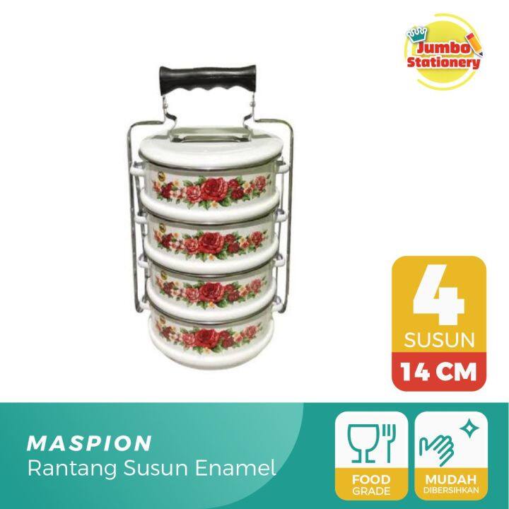 Rantang Maspion Enamel Kedaung Susun Cm Putih Lazada Indonesia