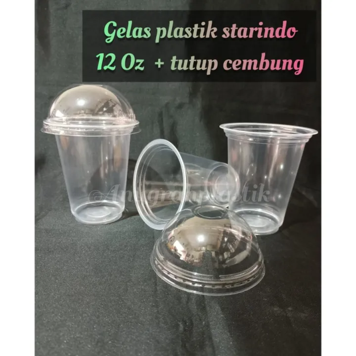 Gelas Plastik Starindo 12 Oz Tutup Cembung Isi 50 Pcs Lazada Indonesia