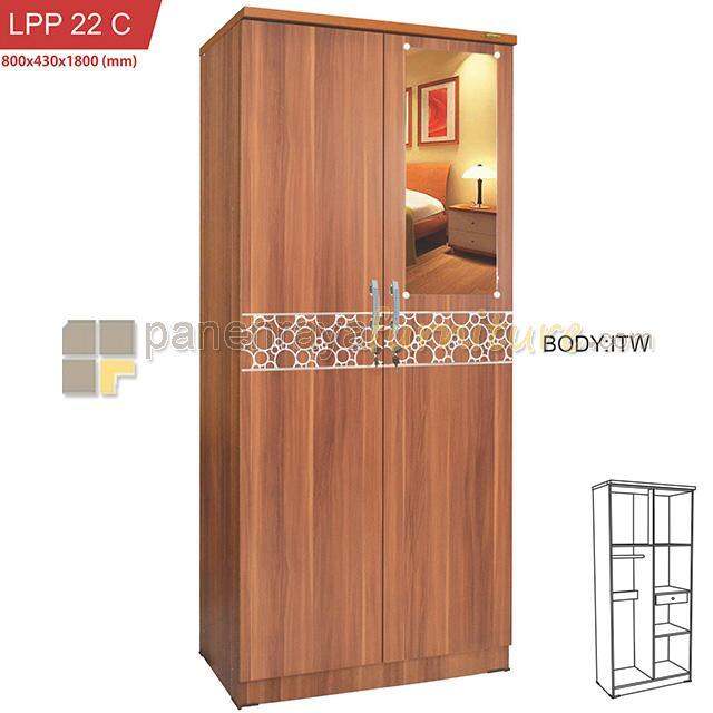 Lemari Pakaian Lemari Baju Pintu Kaca Romaro Lpp C Italian Walnut