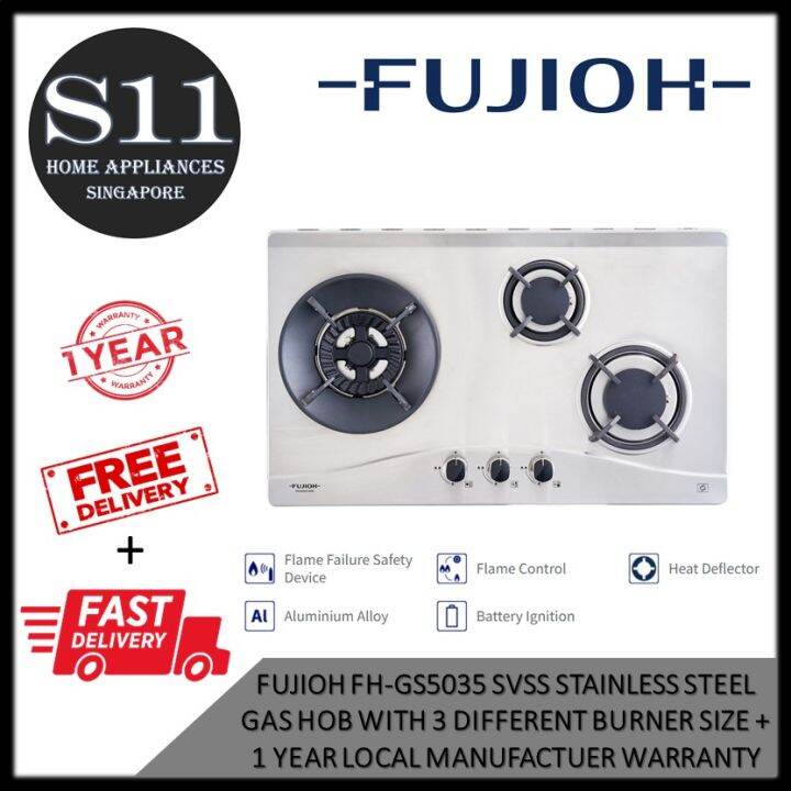 Fujioh Fh Gs Svss Stainless Steel Gas Hob With Different Burner