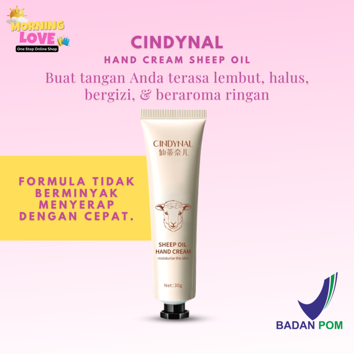 Bpom Cindynal Hand Cream Sheep Oil Krim Lotion Pelembab Kulit Tangan