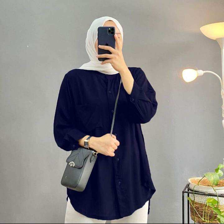 Kemeja Serena Ld Bahan Rayon Crinkle Premium Lazada Indonesia