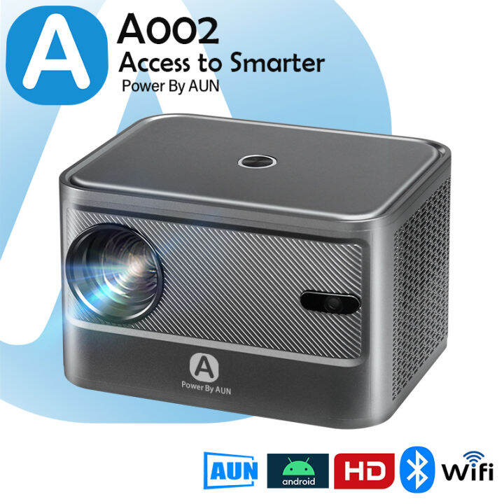 AUN A002 Android Projector LED โฮมเธยเตอรโปรเจคเตอรรองรบ Full HD 4K