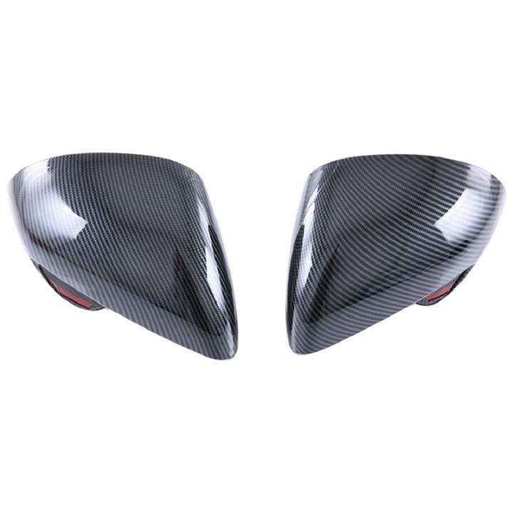 Car Carbon Fiber Style Door Side Mirror Cover Trim Sticker Accessory