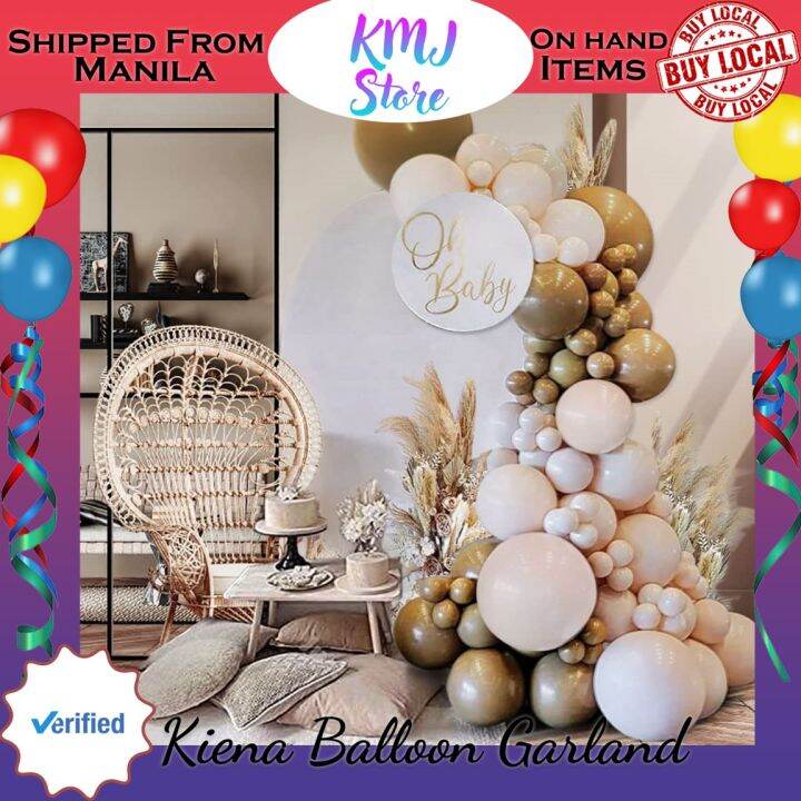 Kiena Balloon Blush Brown Balloon Garland Kit Double Stuffed Nude