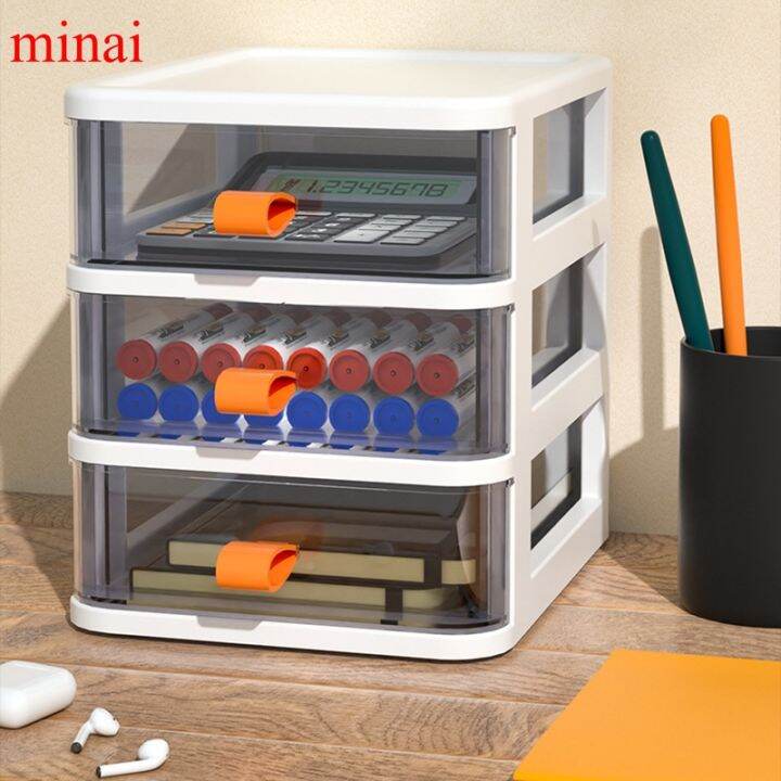 MINAI Transparent Desktop Drawer Organizer Boxes Small Storage Drawers